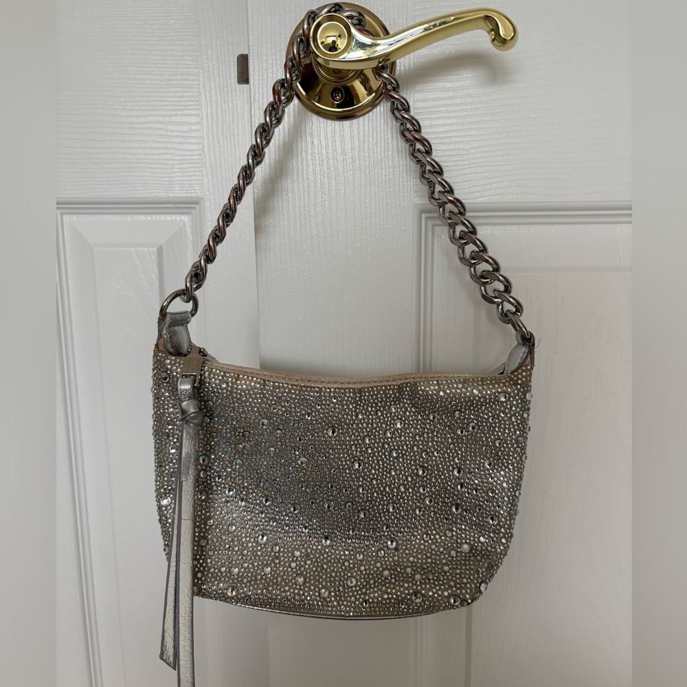 Betsey Johnson Silver Rhinestone Shoulderbag
